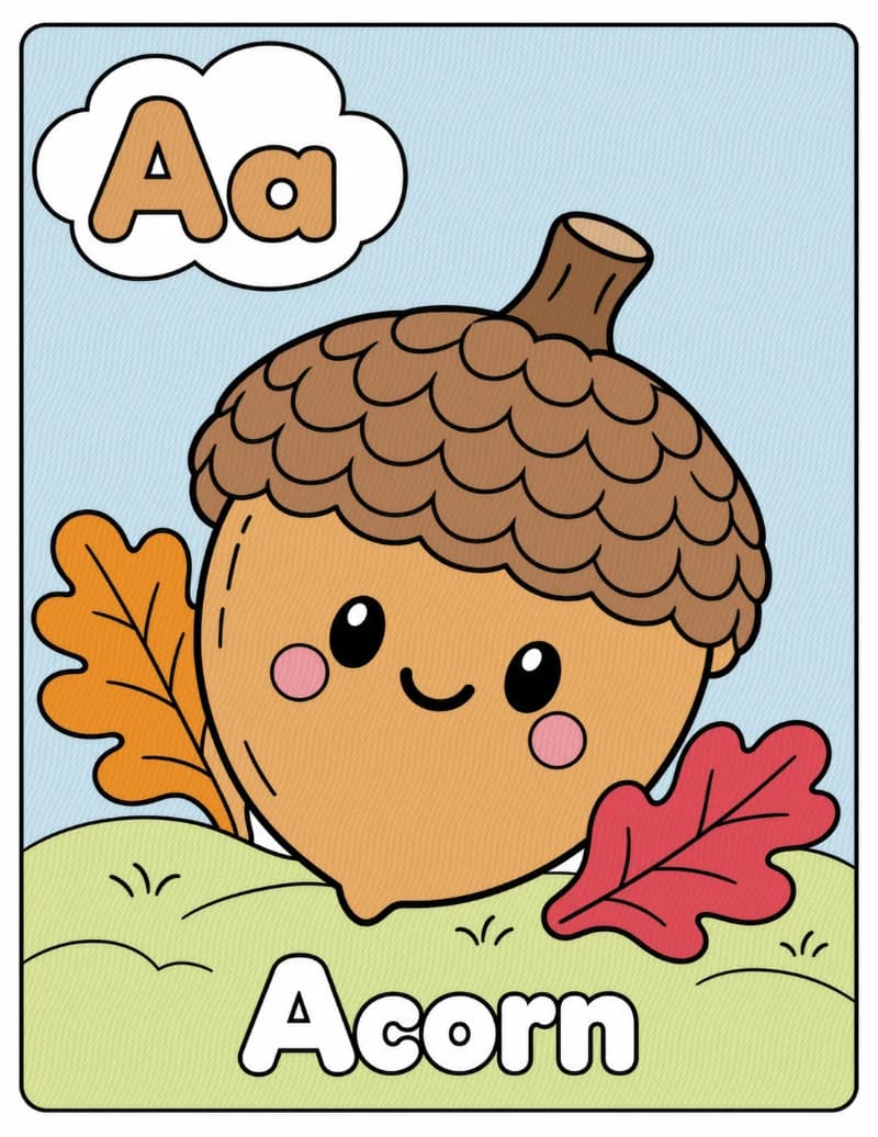 Acorn, colored