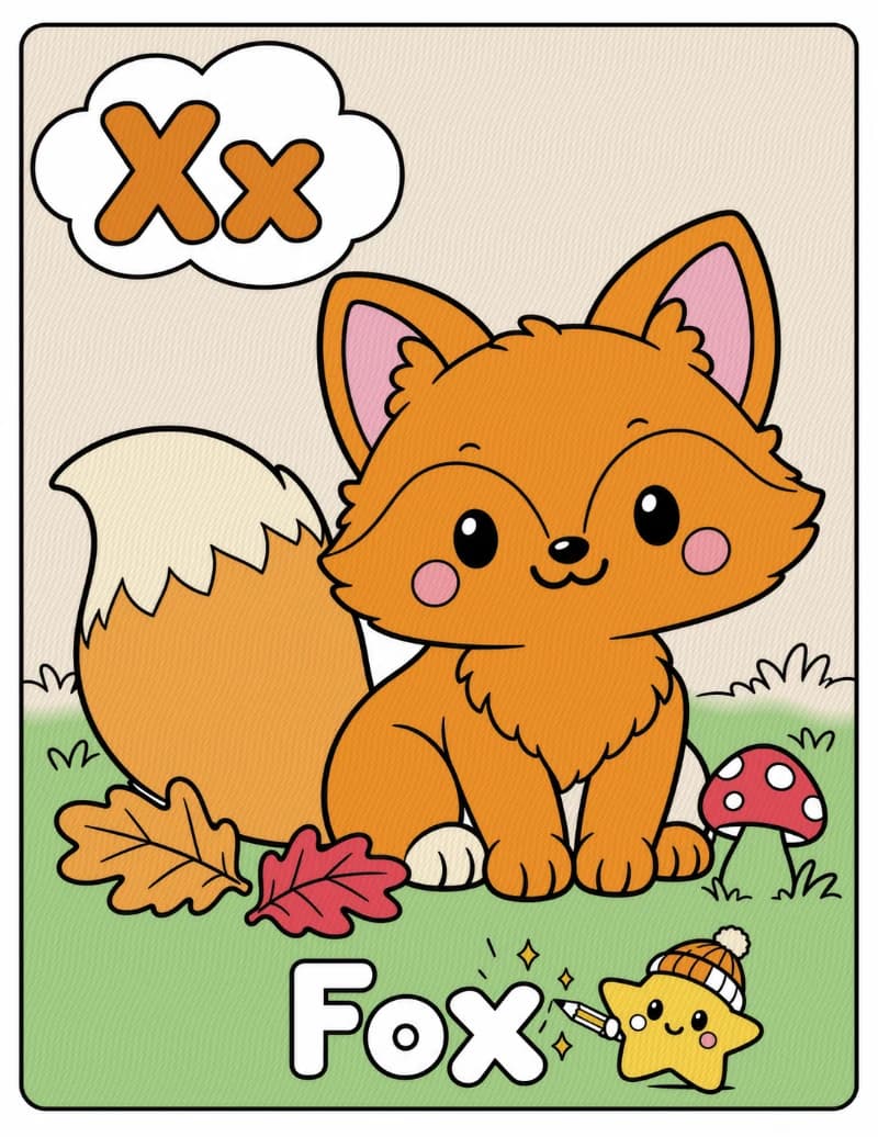 Fox, colored