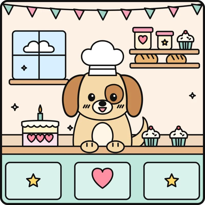 Bakery Pup, colored