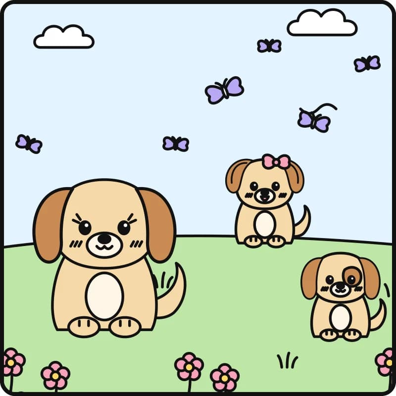 Chasing Butterflies, colored