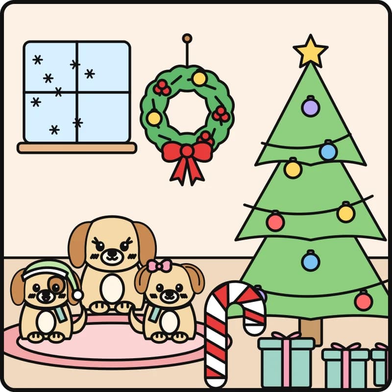 Christmas Morning, colored